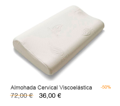 Almohada cervical viscoelástica en promoción en Milcolchones