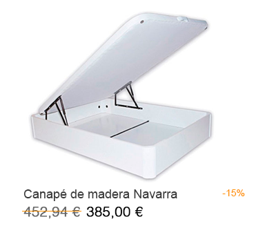 Canapé abatible de madera modelo Navarra con un 15% de descuento en Milcolchones, tu tienda de colchones en Móstoles (Madrid)